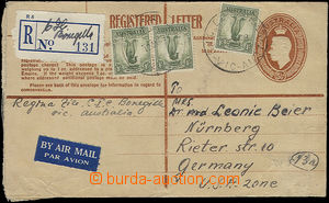 48045 - 1949 p.stat Reg and airmail letter 5½P, to Germany US z