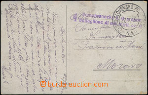 48115 - 1919 pohlednice s fialovým 2-řádkovým razítkem v česko