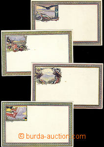 48141 - 1915? sestava 4ks Offizielle Karte für Rotes Kreuz č.1-4, 