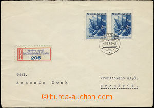 48176 - 1953 Reg letter with Pof.699 2x, CDS Prague 022/ 5.II.53, Re