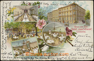 48286 - 1904 Litoměřice, barevná kolážová litografie, reklamn