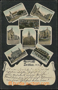 48440 - 1907 Svitavy, barevná pohlednice, 8-okénková na černém 