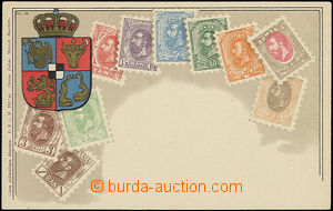48446 - 1905? Rumunsko, známková pohlednice se znakem, barevná, D