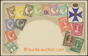 48453 - 1910? Queensland, stmp postcard with emblem, color, Un, very