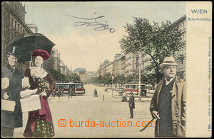 48470 - 1903 Wien, Schottenring,  kolorovaná kolážová pohlednice