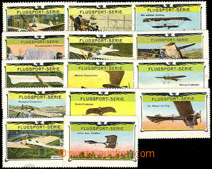 48767 - 1905 sestava 14ks leteckých nálepek Flugsport-Serie z Něm