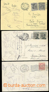 48846 - 1925-29 SPORTSMEN,  3 pcs of Ppc with signatures Czechosl. f