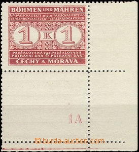 48865 - 1940 Pof.PD1KD Food Tax, right bottom corner coupon with pla