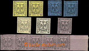 48979 - 1852-59 assembly of 6 pieces of stamps I. emission, includes