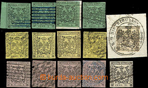 48988 - 1852 assembly of 10 pieces of stamps I. emission, includes M