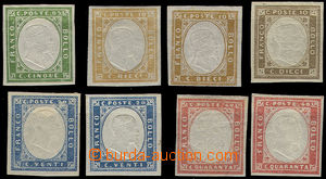 49082 - 1855-63 assembly of 8 pieces of stamps, includes Mi.10a, 2x 