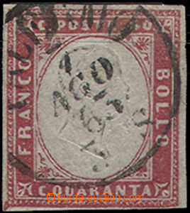 49129 - 1860 Mi.13a, karmínová, hezký sytý odstín, dole těsný