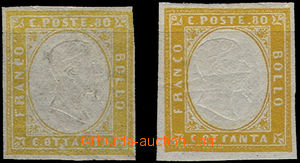 49132 - 1858-62 Mi.14a, yellow, tighter cut and Mi,14b, brown-orange