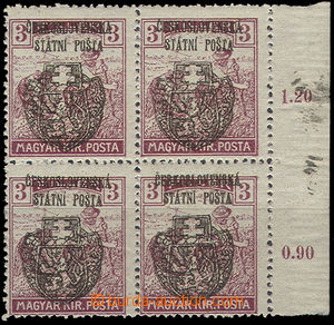 49133 - 1918 Pof.RV120 Skalice overprint, 4block with right margin a