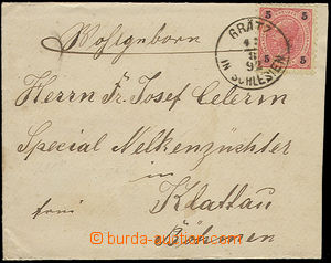 49160 - 1892 letter with nice print CDS Grätz in Schlezien 11/8 92 
