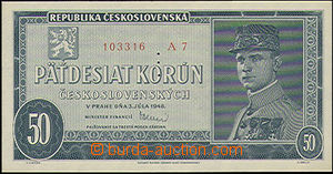 49222 - 1948 CZECHOSLOVAKIA 1945-92.,  50Kčs c.v.. Bajer 81a, Speci