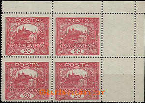 49249 -  Pof.9C, 20h red, corner blk-of-4 with false bočními coupo
