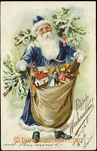 49307 - 1908 Santa Klaus - lithography, embossed; Us, wrinkled corne