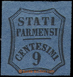 49356 - 1853 newspaper stam Mi.1, value 9c, black on blue paper, ver