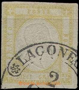49445 - 1861 Mi.6c, olivově žlutá, hezký odstín, vlevo těsný,