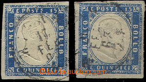 49447 - 1863 Mi.14, dark blue, 2 pcs of, standard margins, 1x on rev