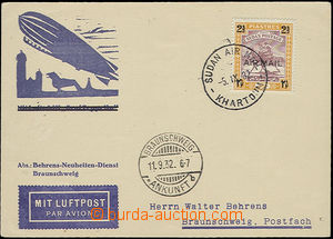49470 - 1932 Let-lístek do Německa vyfr. zn. Mi.66, DR Sudan Air M