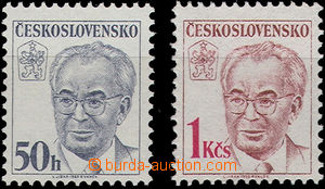 49492 - 1983-8 P/of.2574+2825 G. Husák, both stamps without backgro