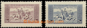 49642 - 1934 Pof.283B-284A, stamps from miniature sheet Anthem-issue