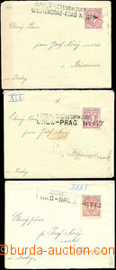 49702 - 1889? 3x letter smaller format with konduktérskými postmar