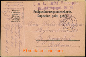 49725 - 1917 lístek FP s 2-řádkovým fialovým raz. K.u.K. Luftfa
