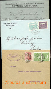49750 - 1920 3 commercial letters from postal rate III, with Pof.4 a