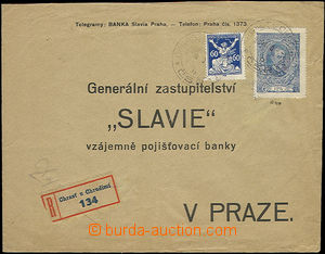 49762 - 1920 firemní R dopis vyfr. zn. Pof.140 II., 157, DR Chrasť