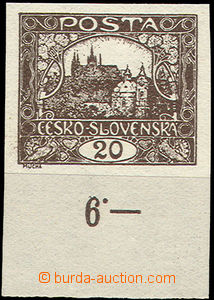 49785 -  Pof.9ZT on stamp paper with gum, dark brown color, lower ma