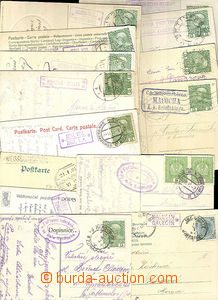 49817 - 1904-18 sestava 13ks pohlednic + 1ks CDV s razítky poštove