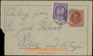 49961 - 1918 CPŘ7, rakouská zálepka 15h Karel dofr. rakouskou sou
