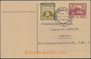 50019 - 1919 CDV10 uprated by. Postage due stamp 10h with overprint 