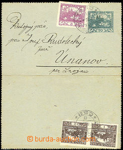 50029 - 1920 postal stationary - lettercard1 with interesting franki