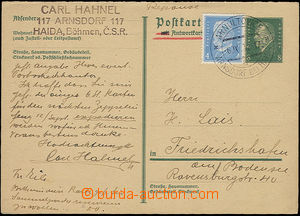 50127 - 1932 answer part of the Mi.P183IA post card, added franking 