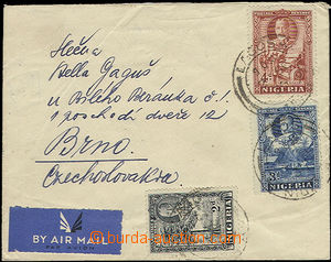 50201 - 1936 NIGERIA airmail letter to Czechoslovakia franked by Mi.