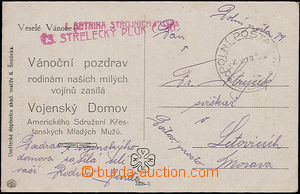 50229 - 1919 pohlednice s přítiskem Vojenský domov, doplněná ú