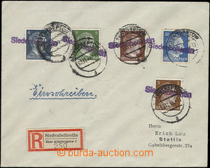 50266 - 1944 R dopis zaslaný do Štětína, vyfr. bohatou frankatur