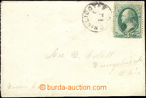 50389 - 1870 letter with Mi.38, illegible CDS, dusky teeth