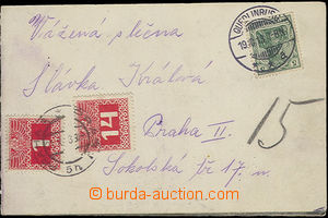 50430 - 1913 two-piece folding postcard franked with. German stamp. 