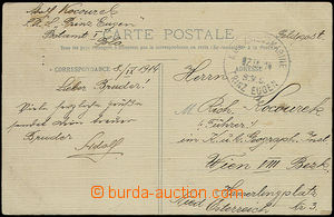 50494 - 1914 S.M.S. PRINZ EUGEN, black circular pmk postmark K.u.K..