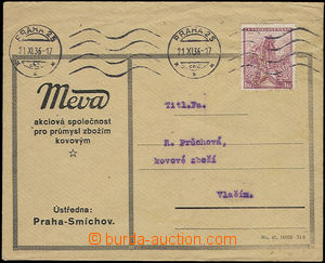 50499 - 1936 commercial envelope MEVA Inc. with Pof.299 with perfin 