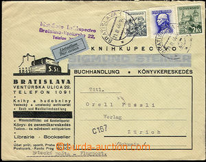 50530 - 1944 firemní Let dopis do Zürichu vyfr. zn. Alb.49, 55, 83