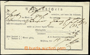 50556 - 1839 recepis tištěný, s názvem pošty Pressburg, příč