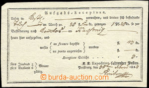 50557 - 1824 recepis tištěný, s názvem pošty Pressburg, příč