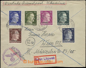 50825 - 1944 UKRAINE  Reg letter sent via German Service post Ukrain