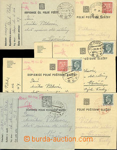 50943 - 1938 comp. 6 pcs of FP cards from one sender, 1x large emble